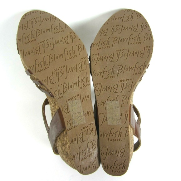Blowfish Shoes | Blowfish Helm New Cork Wedge Faux Leather 1 Brown | Poshmark